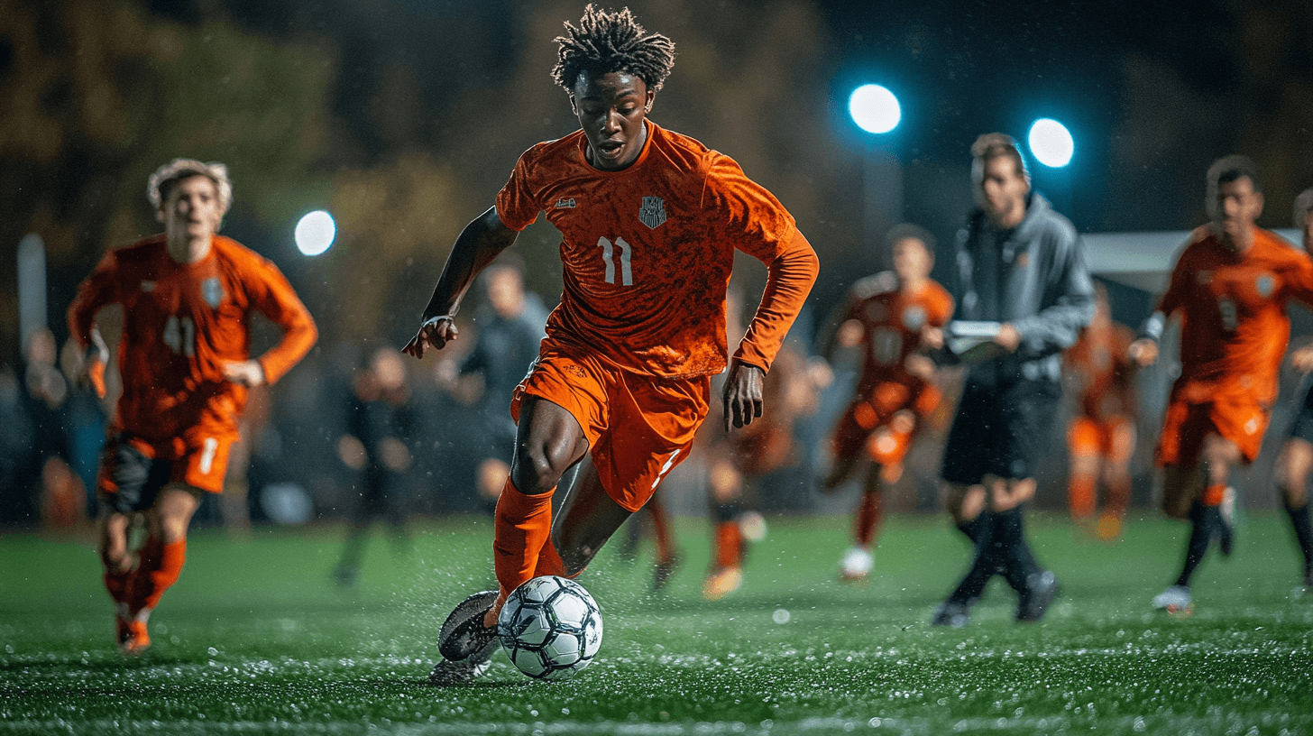 Young players competing during a detection session
